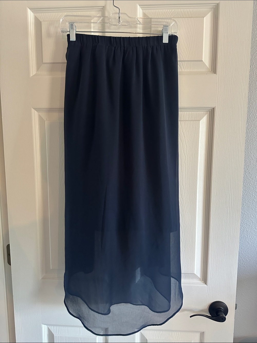 Women's Navy Chiffon Maxi Skirt
